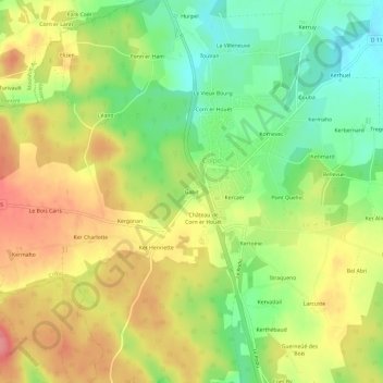 Mapa topográfico Gabit, altitude, relevo