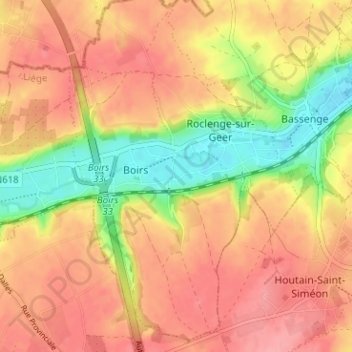 Mapa topográfico Once, altitude, relevo