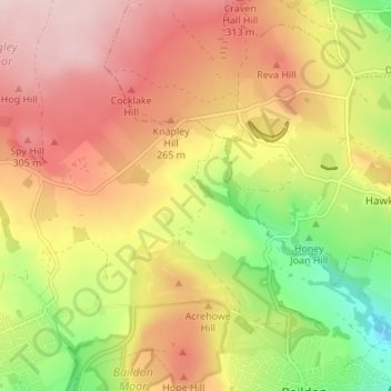 Mapa topográfico Faweather, altitude, relevo