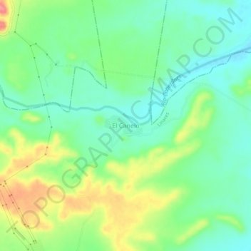 Mapa topográfico El Canelo, altitude, relevo
