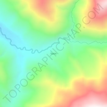 Mapa topográfico Tuichi, altitude, relevo