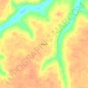 Mapa topográfico Brigada, altitude, relevo