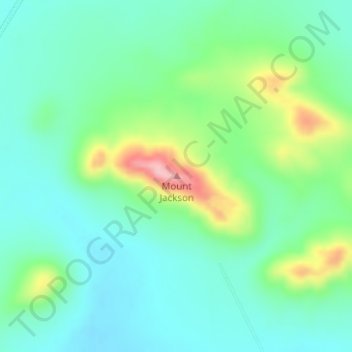 Mapa topográfico Mount Jackson, altitude, relevo