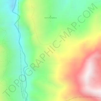 Mapa topográfico Pamplona, altitude, relevo
