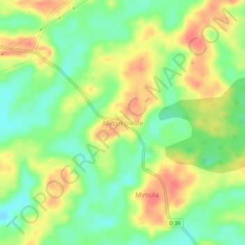 Mapa topográfico Metyikpwale, altitude, relevo