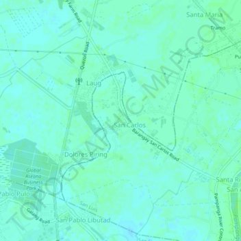Mapa topográfico Purok 5, altitude, relevo