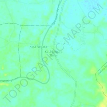 Mapa topográfico Kota Negara Timur, altitude, relevo