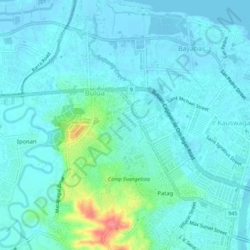 Mapa topográfico Apovel, altitude, relevo