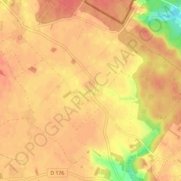 Mapa topográfico La Hunière, altitude, relevo