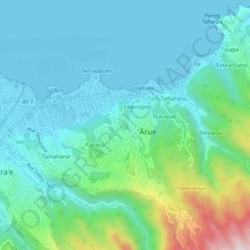 Mapa topográfico Faretoo, altitude, relevo
