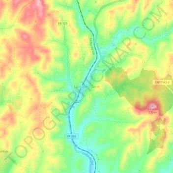 Mapa topográfico Luzianes-Gare, altitude, relevo