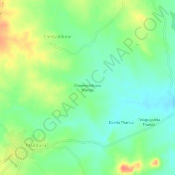 Mapa topográfico Chapencheruvu Thanda, altitude, relevo