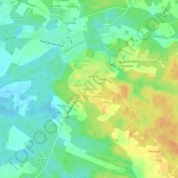 Mapa topográfico Bourron, altitude, relevo