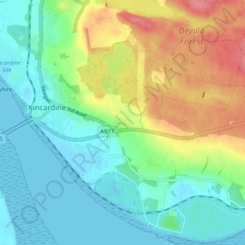 Mapa topográfico New Row, altitude, relevo