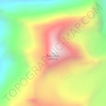 Mapa topográfico Koyo Zom, altitude, relevo