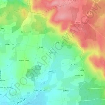 Mapa topográfico Trécesson, altitude, relevo
