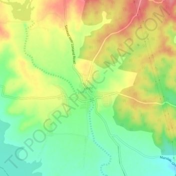 Mapa topográfico Veer, altitude, relevo