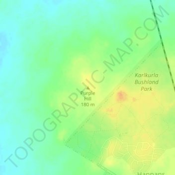 Mapa topográfico Purple Hill, altitude, relevo