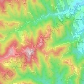 Mapa topográfico Masciù, altitude, relevo
