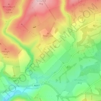 Mapa topográfico Blythe, altitude, relevo