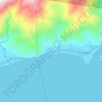 Mapa topográfico Marinawa, altitude, relevo