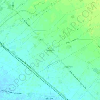 Mapa topográfico Banditelle, altitude, relevo