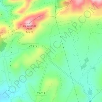 Mapa topográfico Foia Regina, altitude, relevo