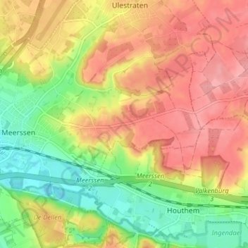 Mapa topográfico Raar, altitude, relevo