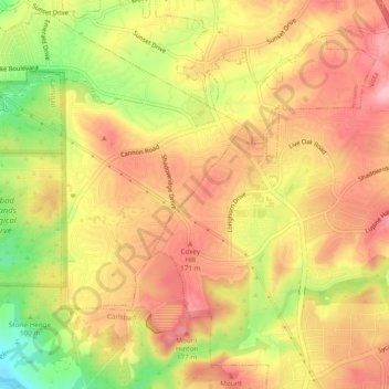 Mapa topográfico Ocean Hills, altitude, relevo