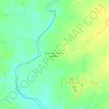 Mapa topográfico veterinary hospital vilvattom, altitude, relevo