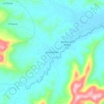 Mapa topográfico Junco Arriba, altitude, relevo