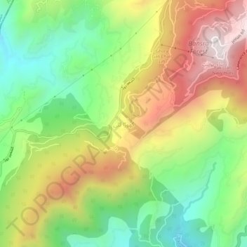 Mapa topográfico Ghora Gali, altitude, relevo