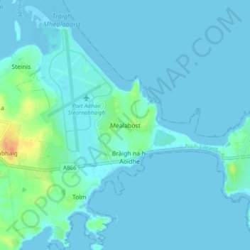 Mapa topográfico Melbost, altitude, relevo