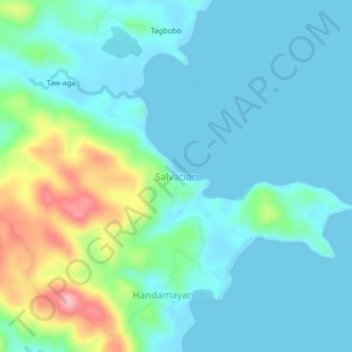 Mapa topográfico Salvacion, altitude, relevo