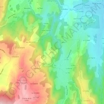 Mapa topográfico Le Pic, altitude, relevo