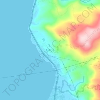 Mapa topográfico Aplaya, altitude, relevo