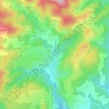 Mapa topográfico Luthe, altitude, relevo