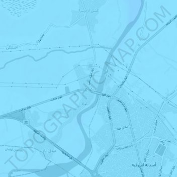 Mapa topográfico کورکا, altitude, relevo