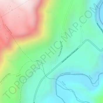Mapa topográfico Río Blanco, altitude, relevo