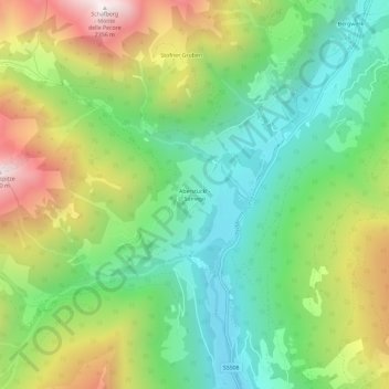 Mapa topográfico Sonvigo, altitude, relevo