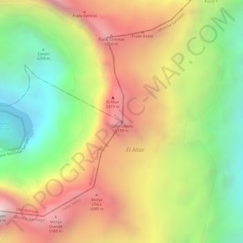 Mapa topográfico Tabernáculo, altitude, relevo