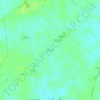 Mapa topográfico Pressailles, altitude, relevo
