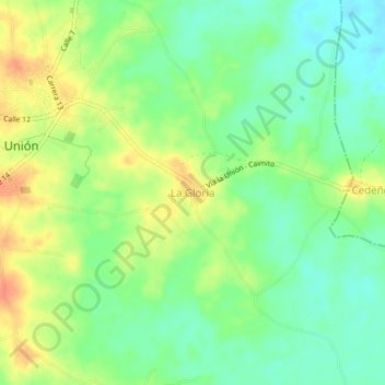 Mapa topográfico La Gloria, altitude, relevo