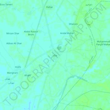 Mapa topográfico Chak, altitude, relevo
