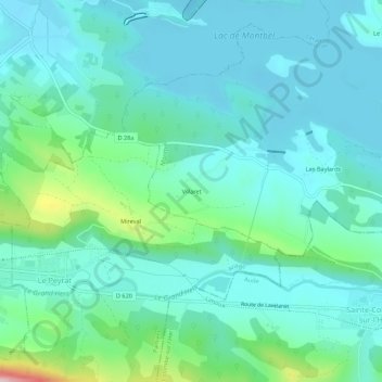 Mapa topográfico Villaret, altitude, relevo