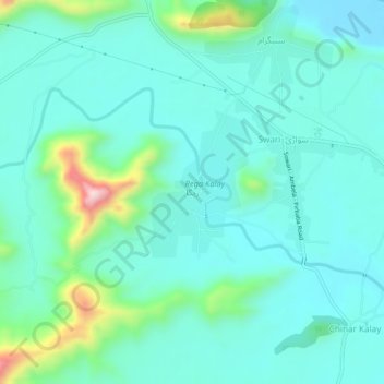 Mapa topográfico Rega, altitude, relevo