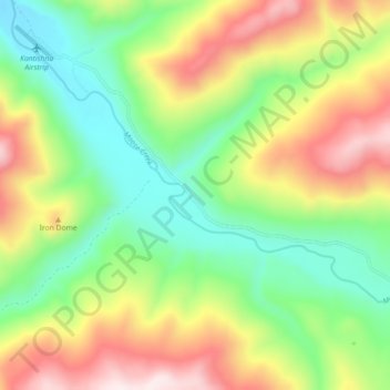 Mapa topográfico Kantishna, altitude, relevo