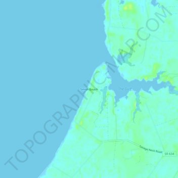 Mapa topográfico Smith Beach, altitude, relevo
