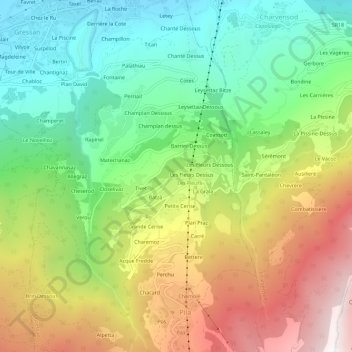 Mapa topográfico Gerdaz, altitude, relevo
