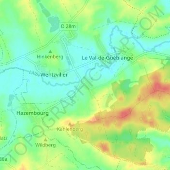 Mapa topográfico Audviller, altitude, relevo